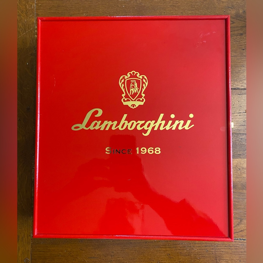 Lamborghini Red Box with Gold Accents